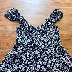 Black Dress with White Flowers